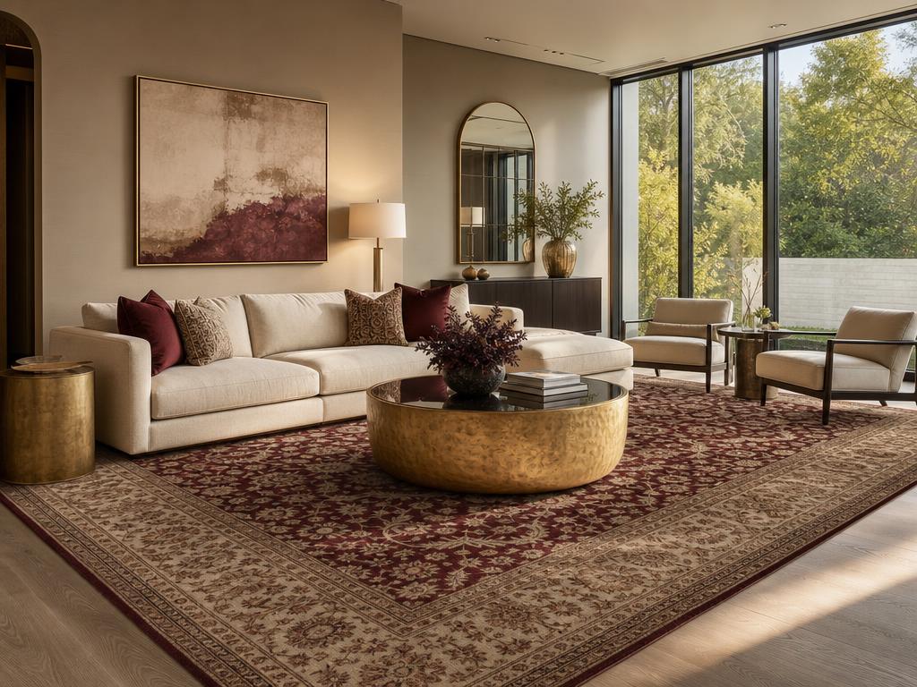 Persian rug in a modern living room