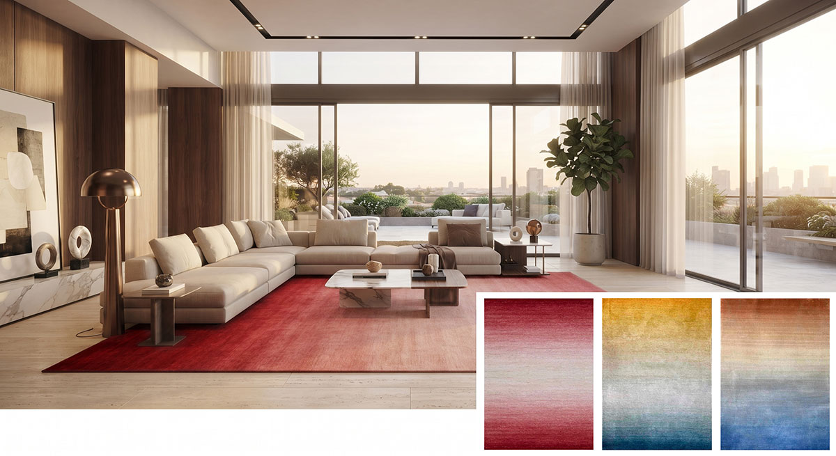 Allure Collection — hand knotted silk and wool blend rug from Nepal